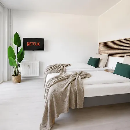 Modernes 2-raum Fuer 4 Personen Mit Boxspringbetten, Vollausgestatteter Kueche Und Balkon